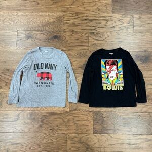 Old Navy Kids Long Sleeve Tees David Bowie and Bear